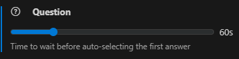 Time to wait before auto-selecting the first answer slider
