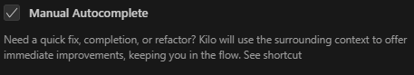 Manual autocomplete setting checkbox