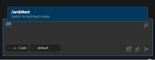 Using slash commands to switch modes